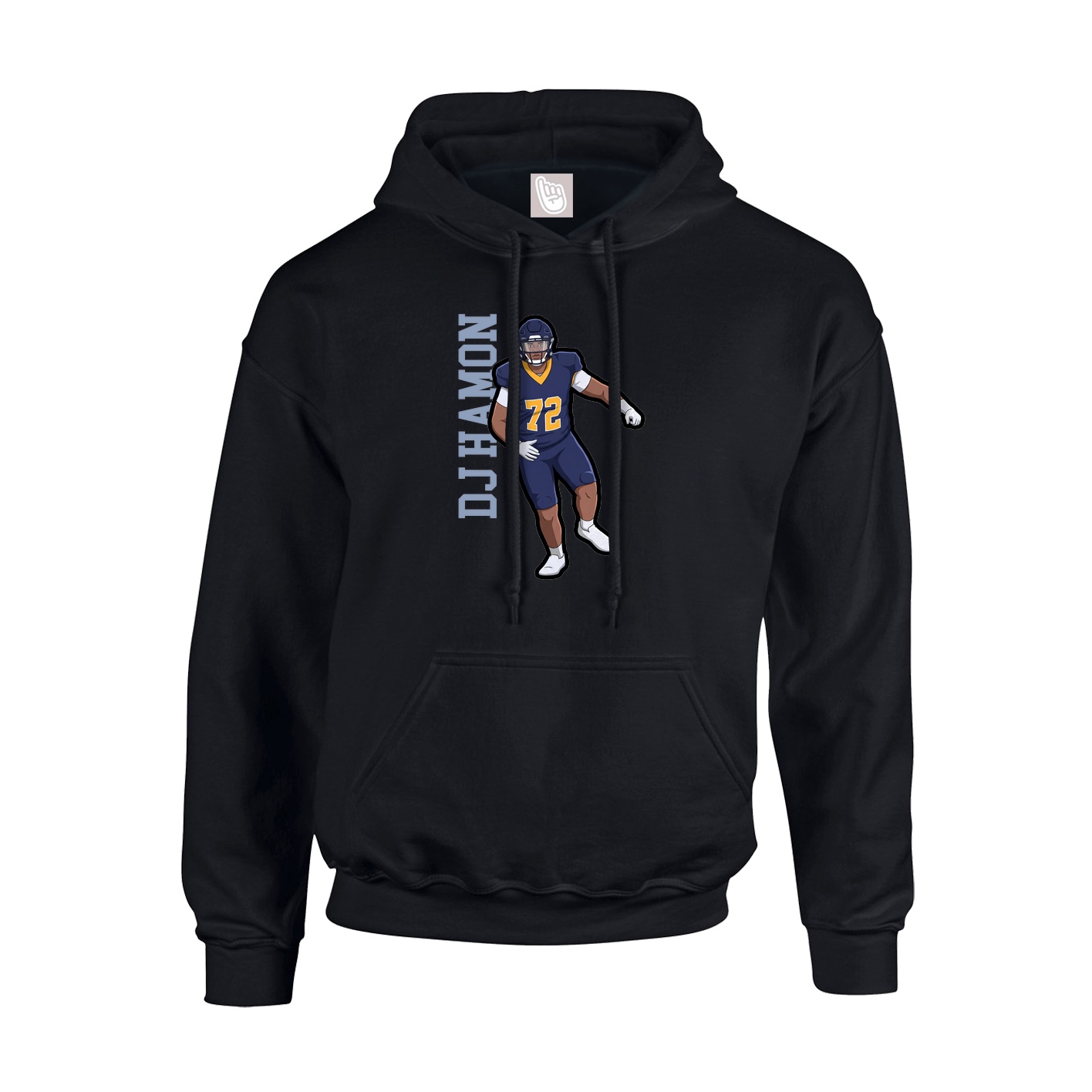 Hoodie — Name Vertical in Black