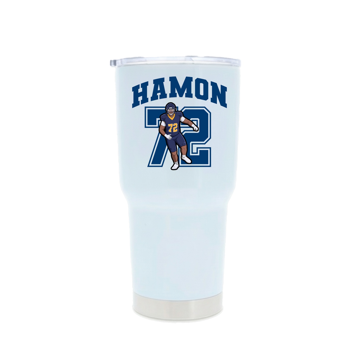 30oz Stainless Steel Tumbler — Number in White