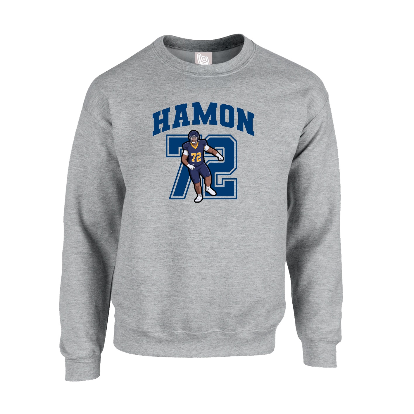 Fleece Crew — Number in Grey
