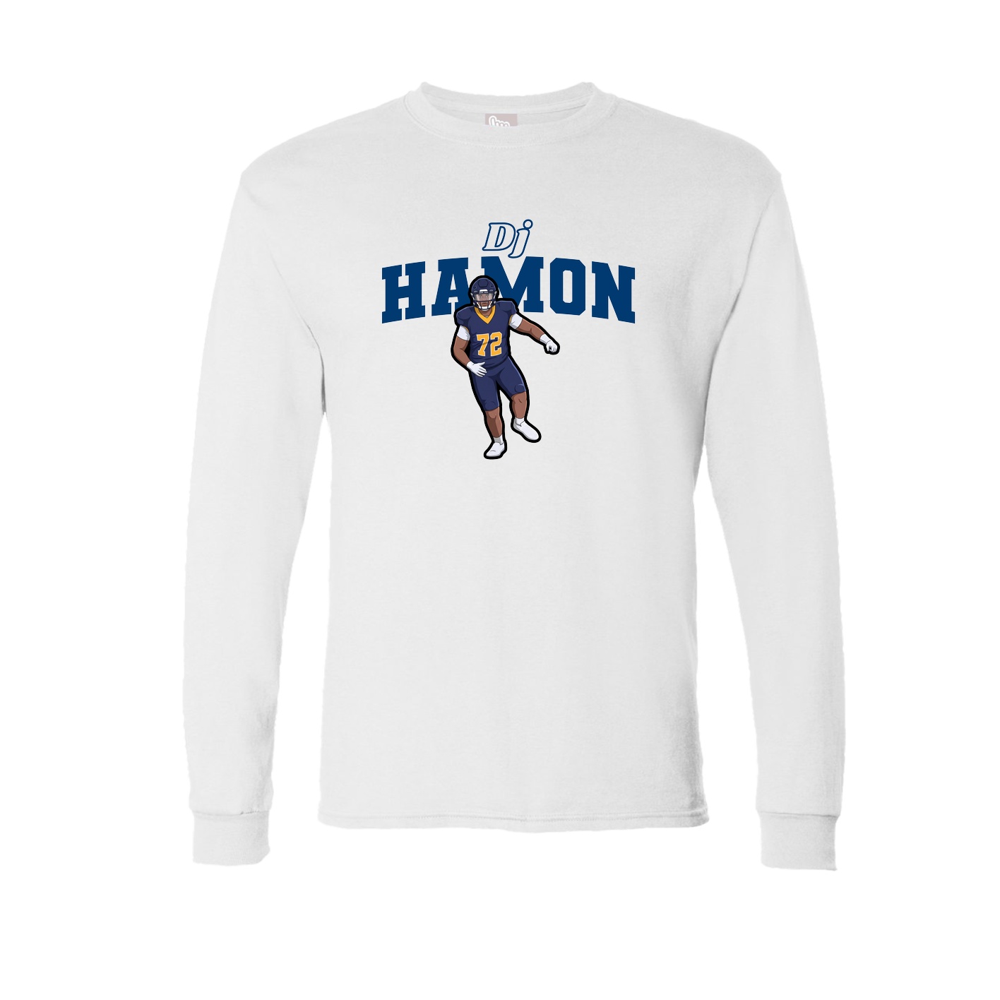 Long Sleeve Tee — Name Arch in White