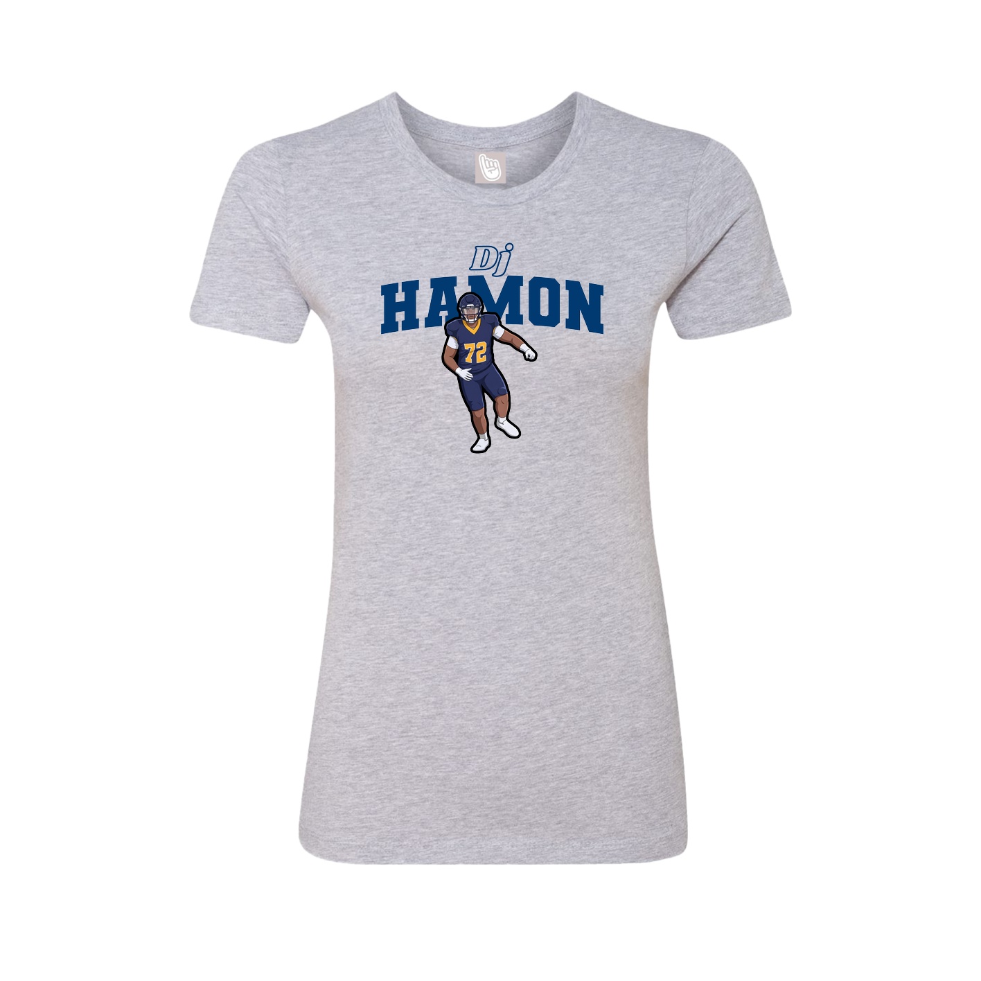Fitted Women's Tee — Name Arch in Grey