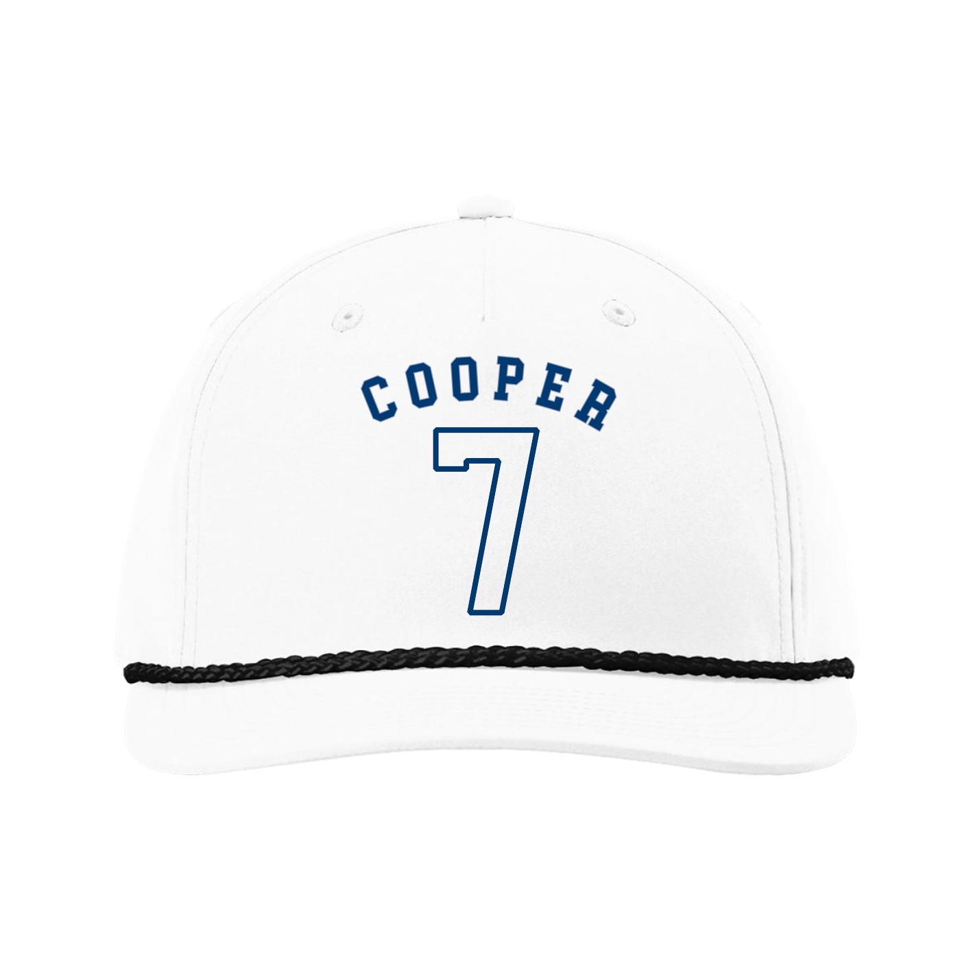 Five-Panel Classic Rope Cap — Shirsey Arch in White