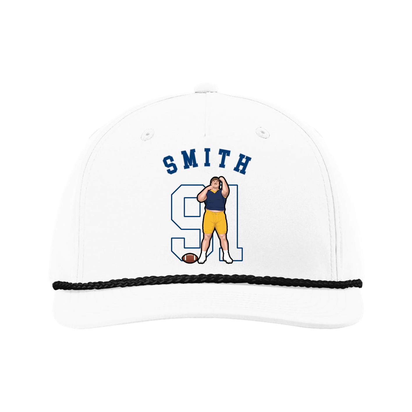 Five-Panel Classic Rope Cap — Shirsey Arch in White