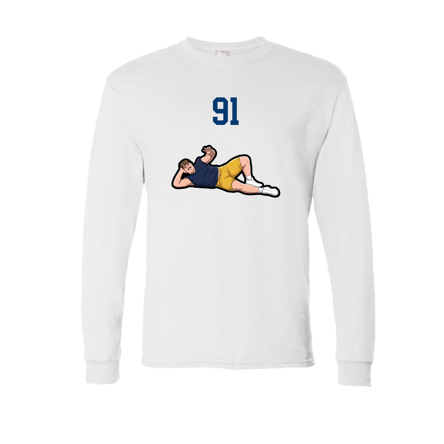 Long Sleeve Tee — Number Top in White