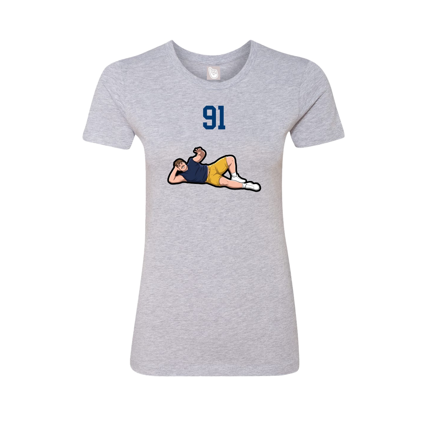 Fitted Women's Tee — Number Top in Grey