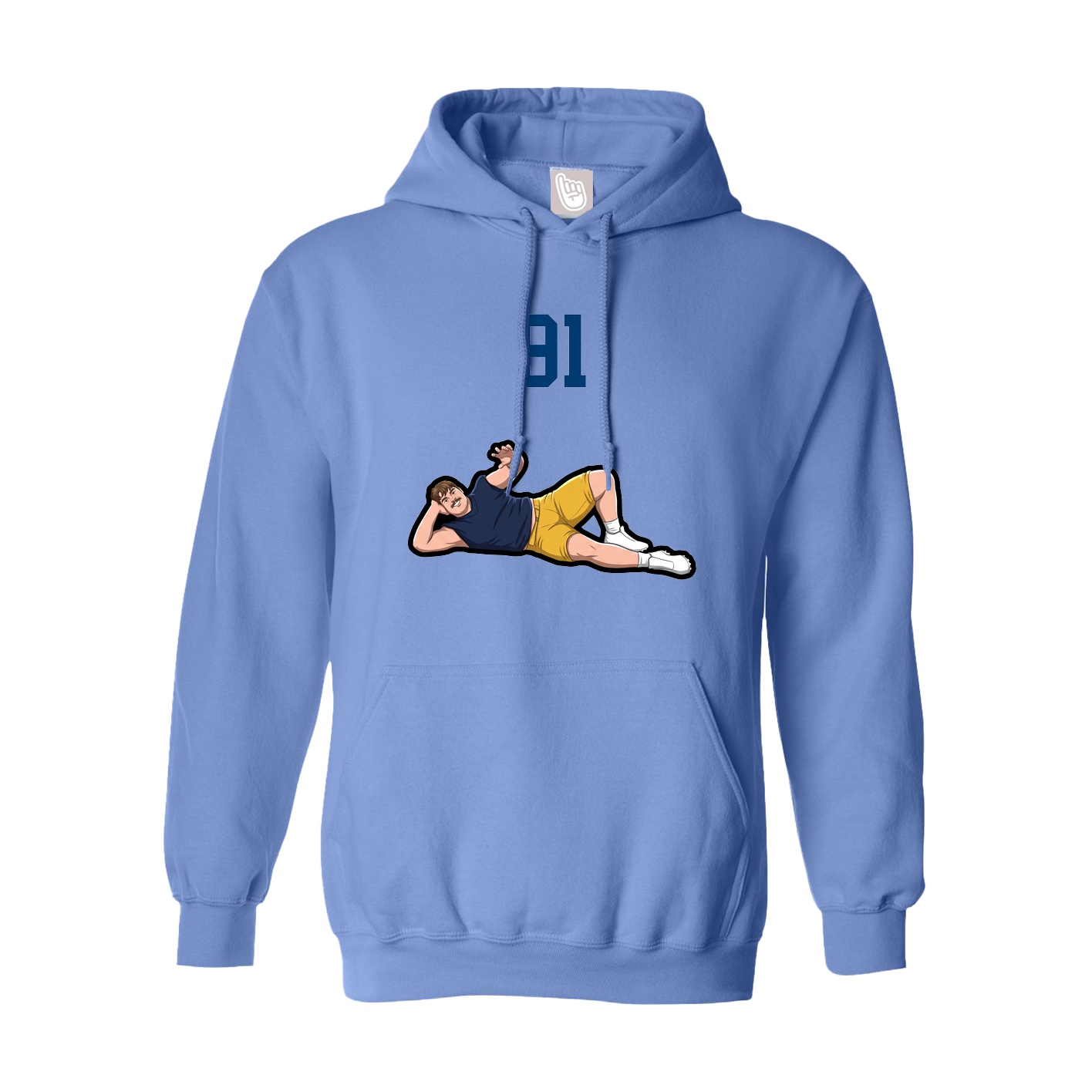 Youth Hoodie — Number Top in Powder Blue