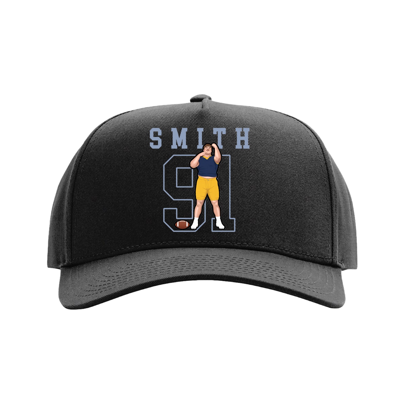 Full Fabric Five-Panel Champ Cap — Shirsey in Black