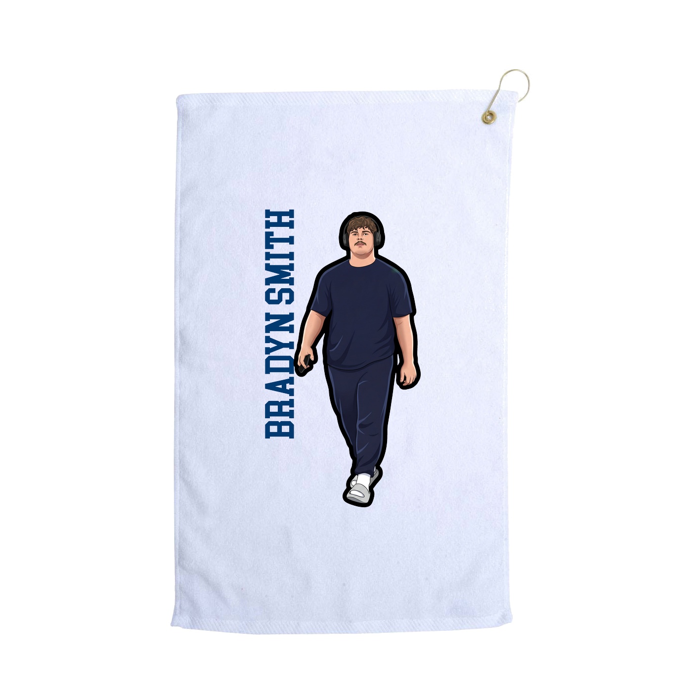 Golf Towel — Name Vertical in White