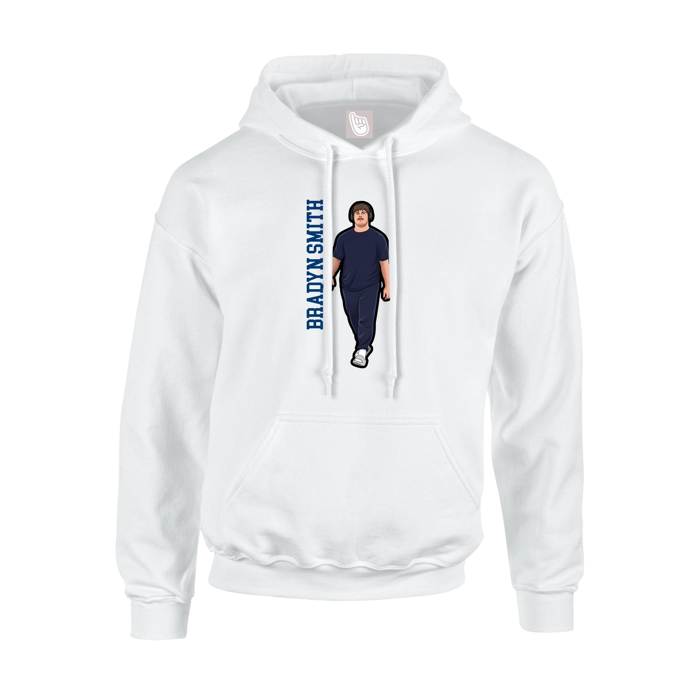 Hoodie — Name Vertical in White