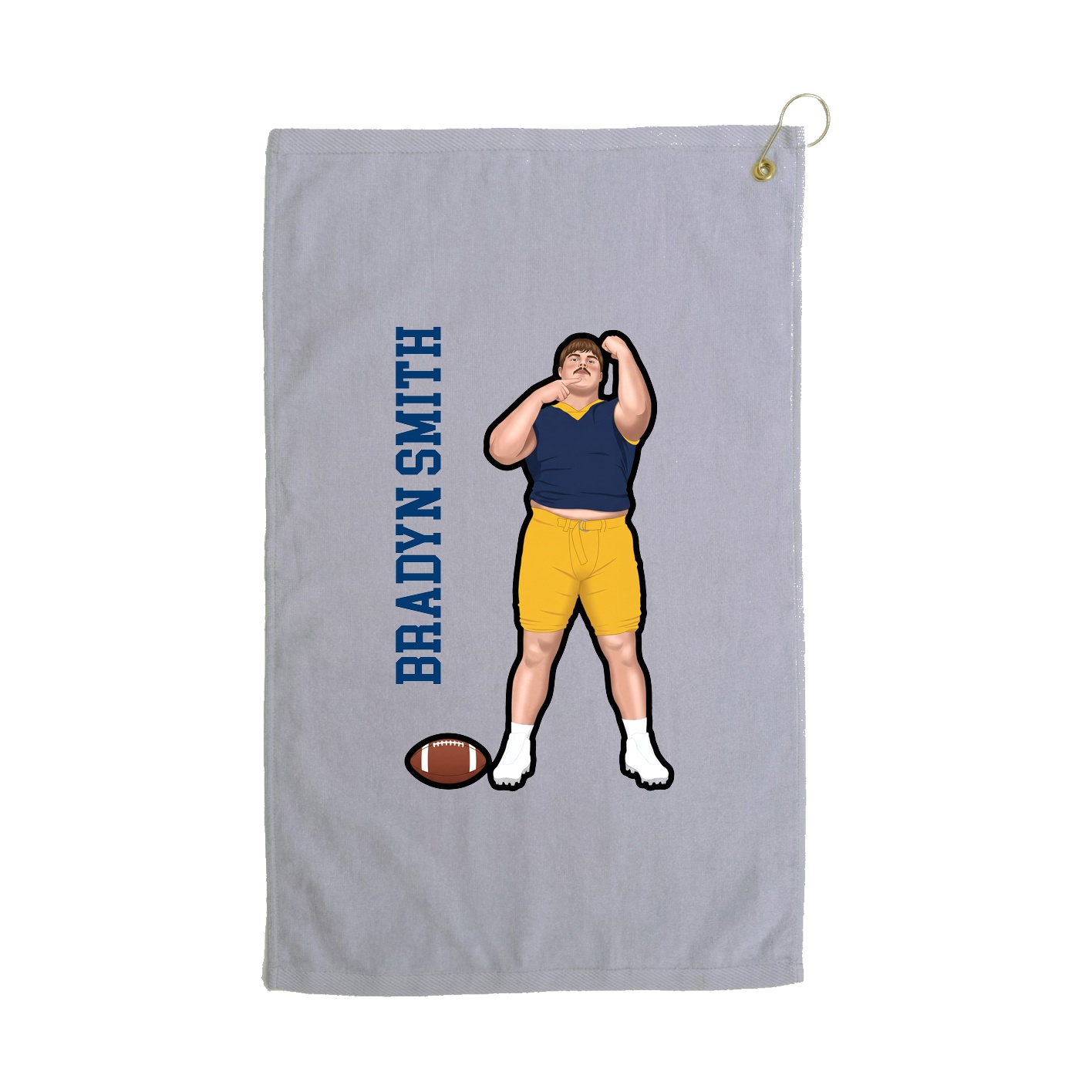 Golf Towel — Name Vertical in Grey