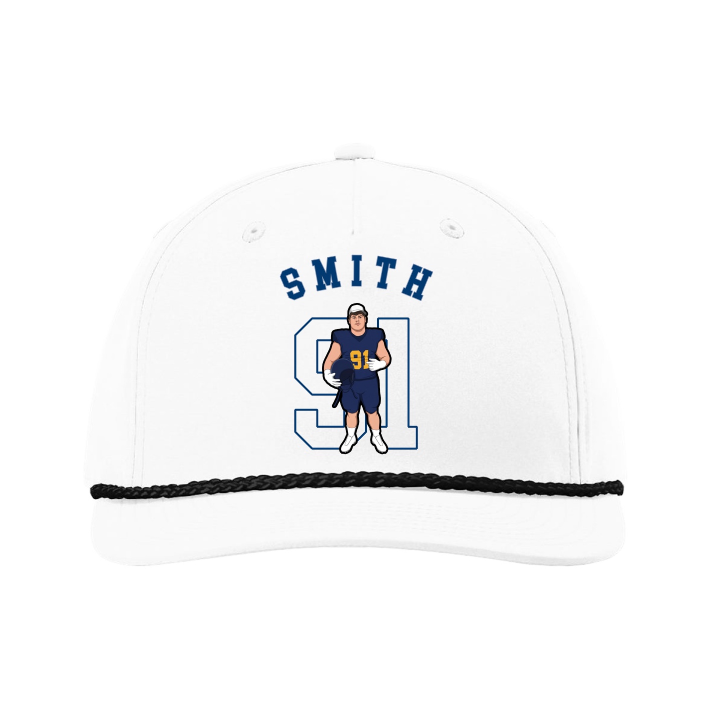 Five-Panel Classic Rope Cap — Shirsey Arch in White