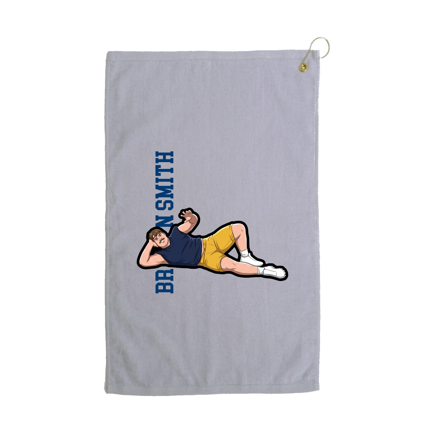 Golf Towel — Name Vertical in Grey