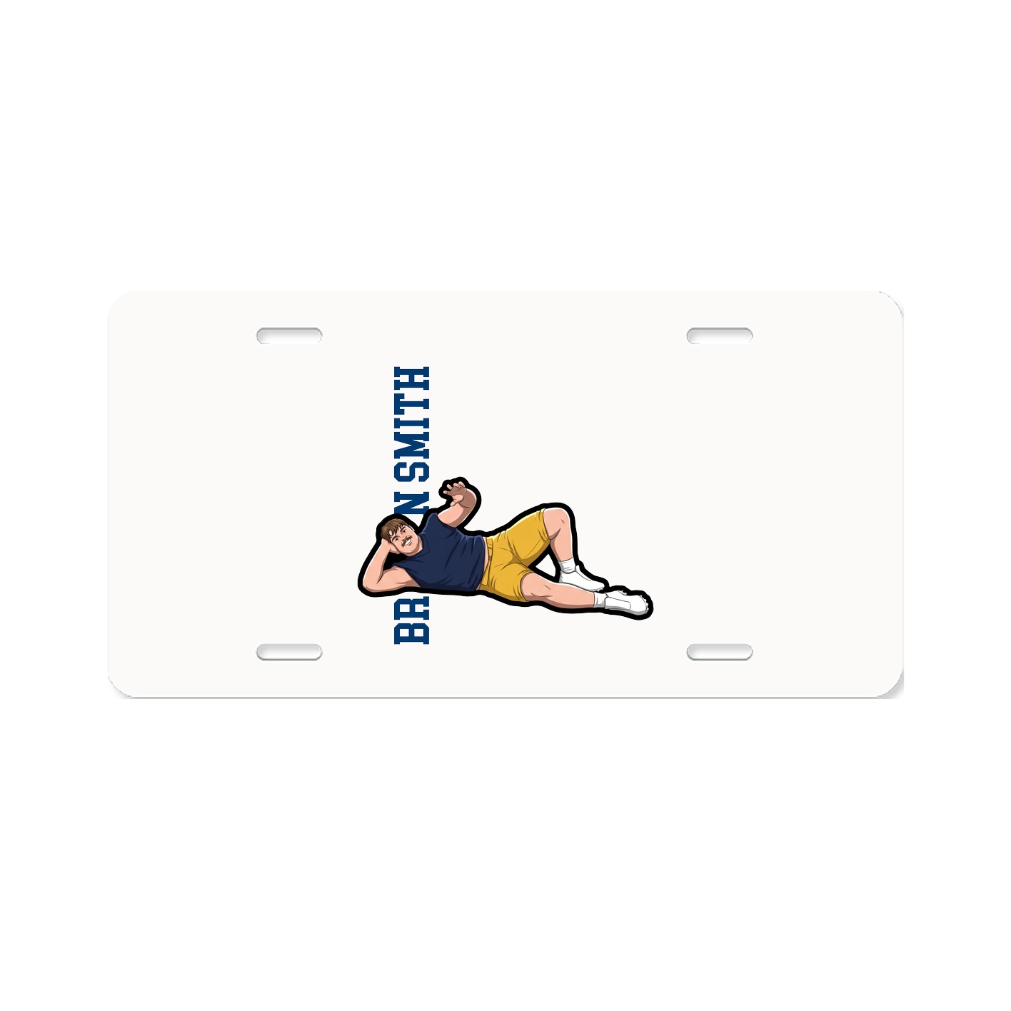 License Plate — Name Vertical in Classic