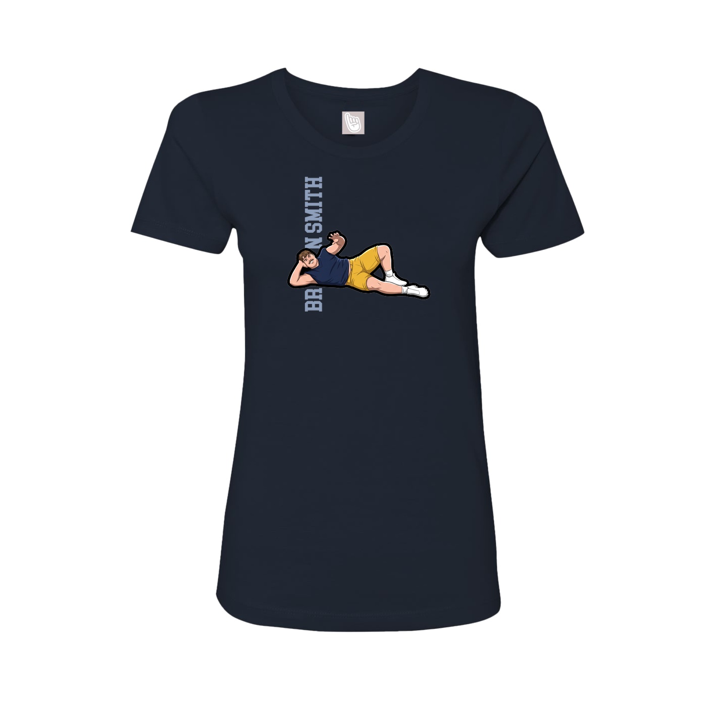 Fitted Women's Tee — Name Vertical in Navy