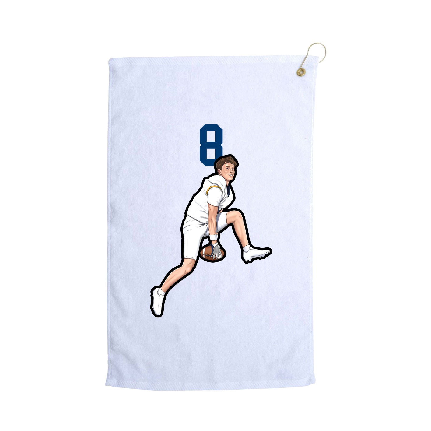 Golf Towel — Number Top in White