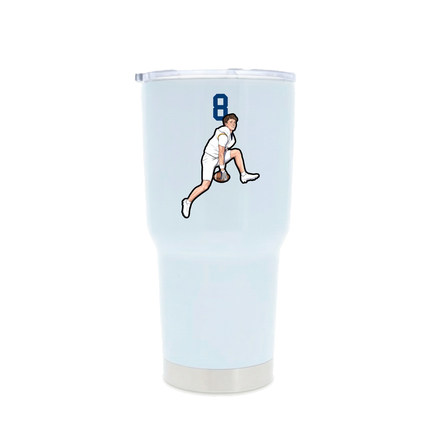 30oz Stainless Steel Tumbler — Number Top in White