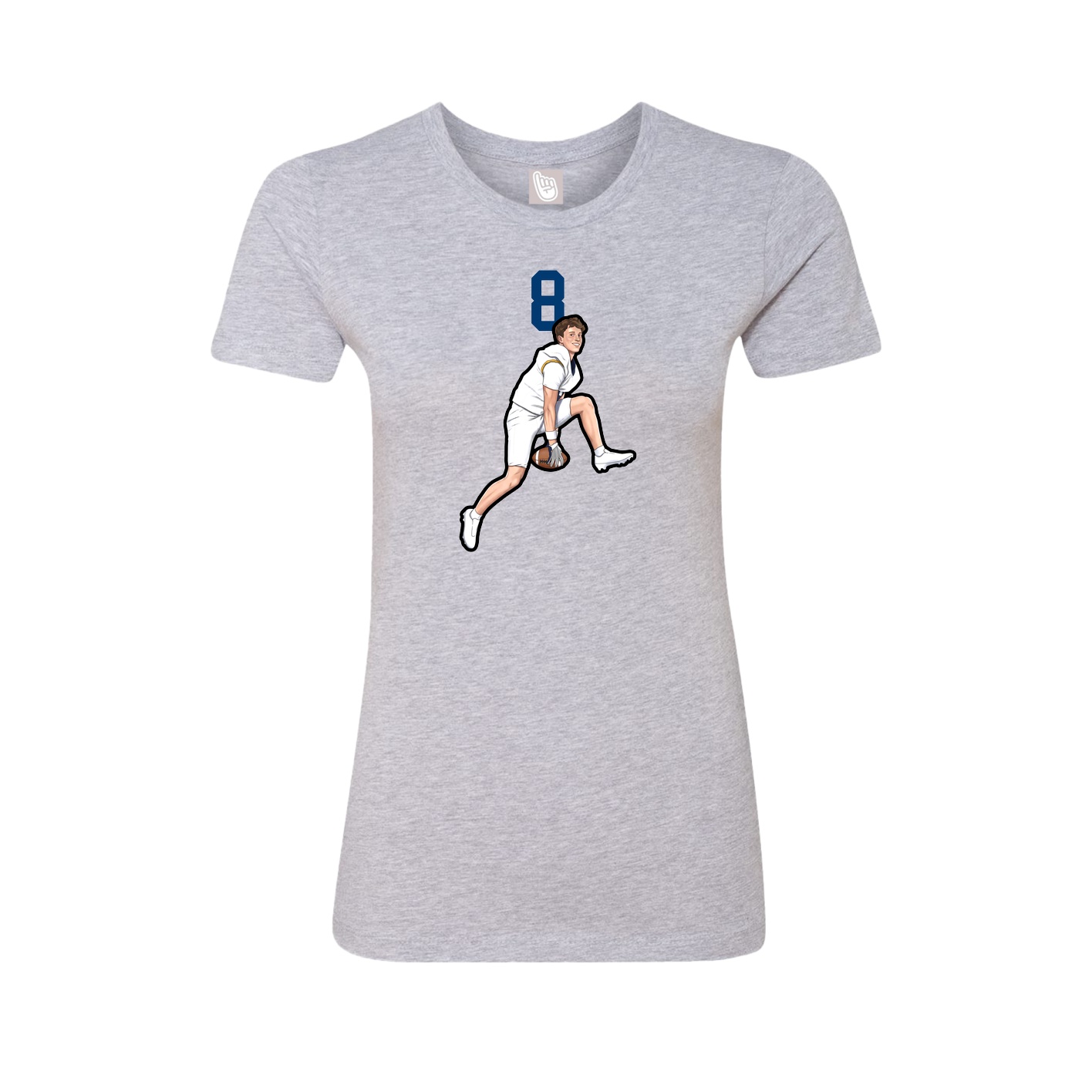 Fitted Women's Tee — Number Top in Grey