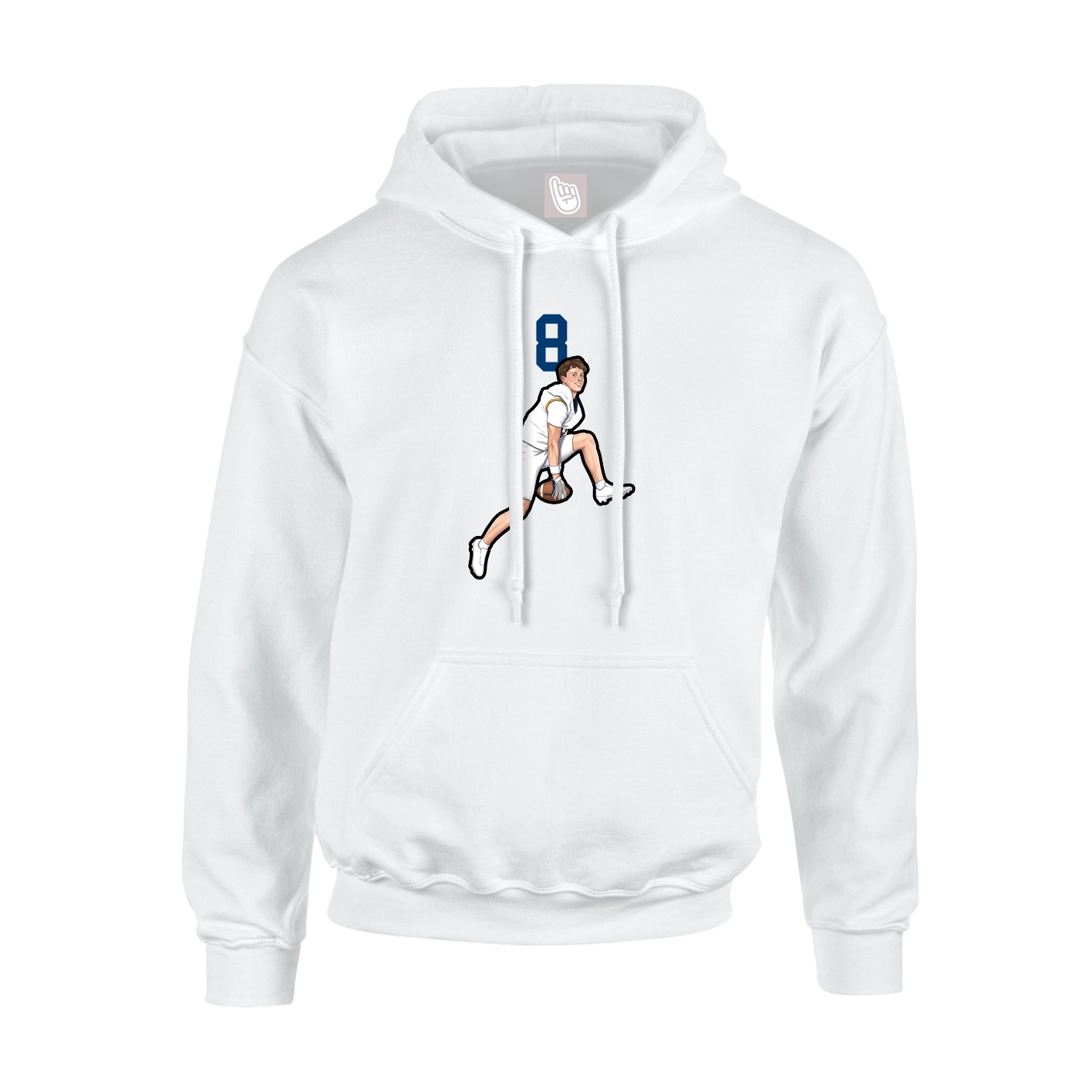 Hoodie — Number Top in White