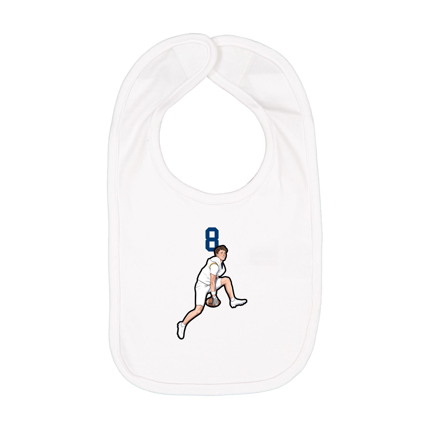 Infant Bib — Number Top in White