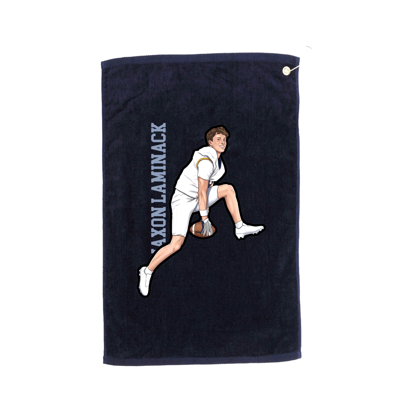 Golf Towel — Name Vertical in Navy