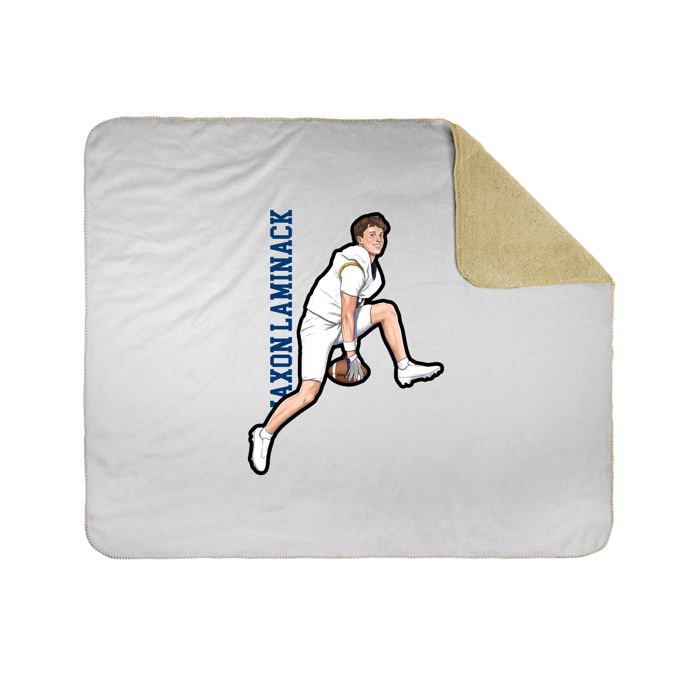 Throw Blanket — Name Vertical in White