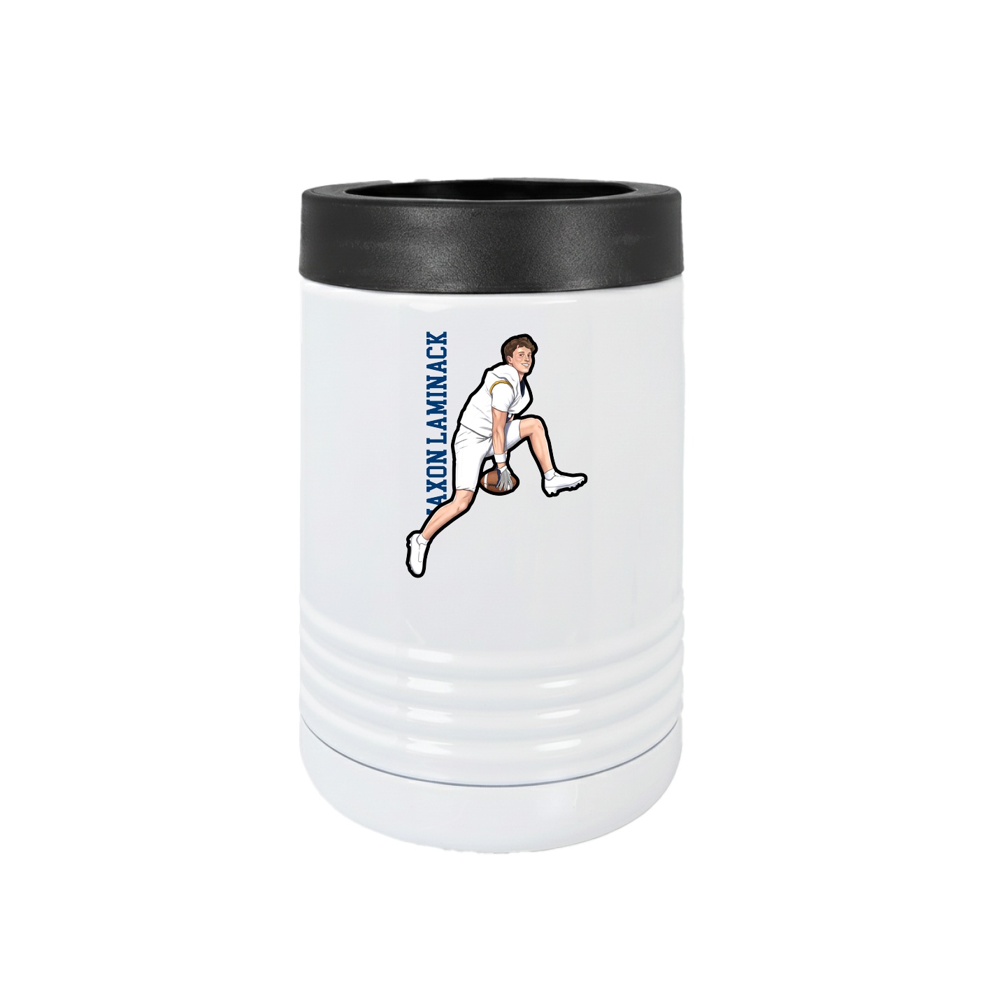 Beverage Holder — Name Vertical in White