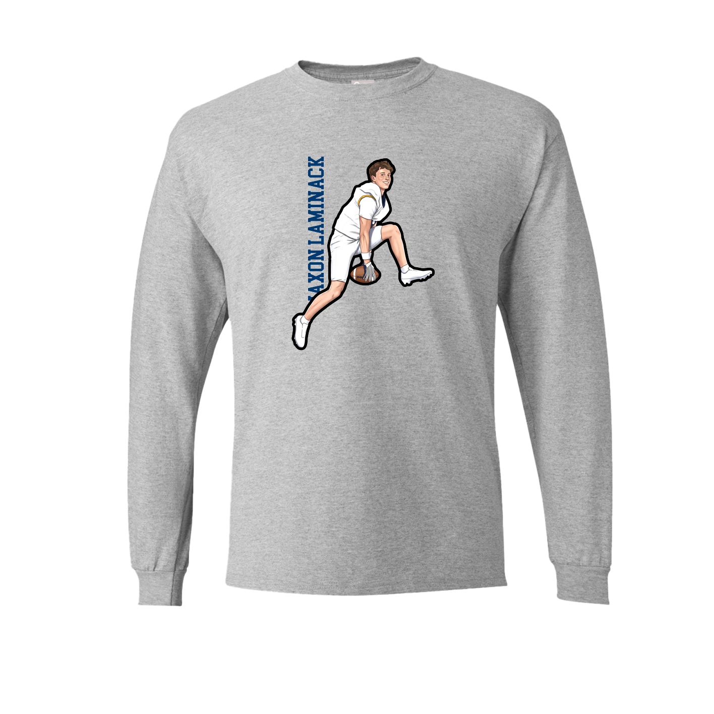 Long Sleeve Tee — Name Vertical in Grey