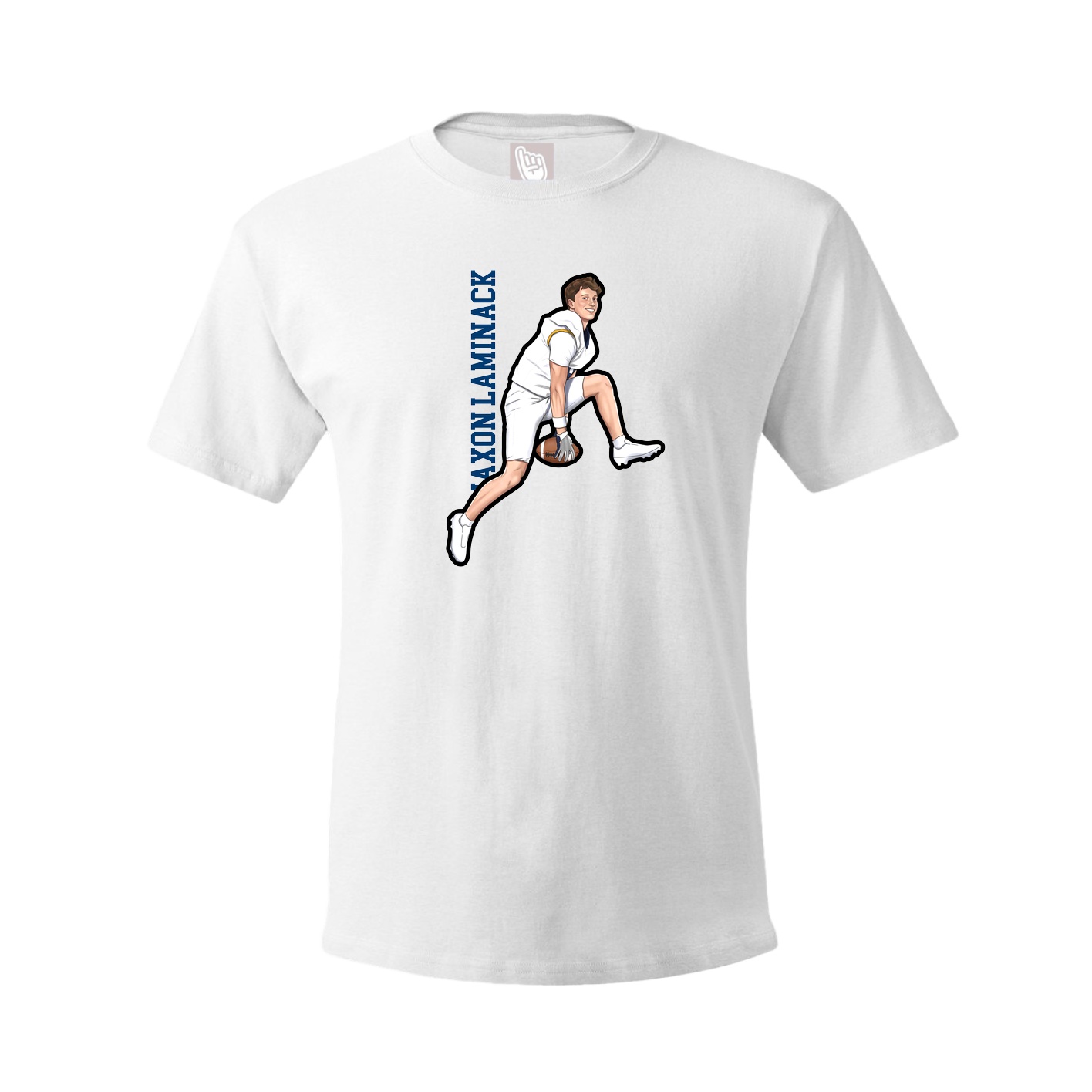 Youth Tee — Name Vertical in White