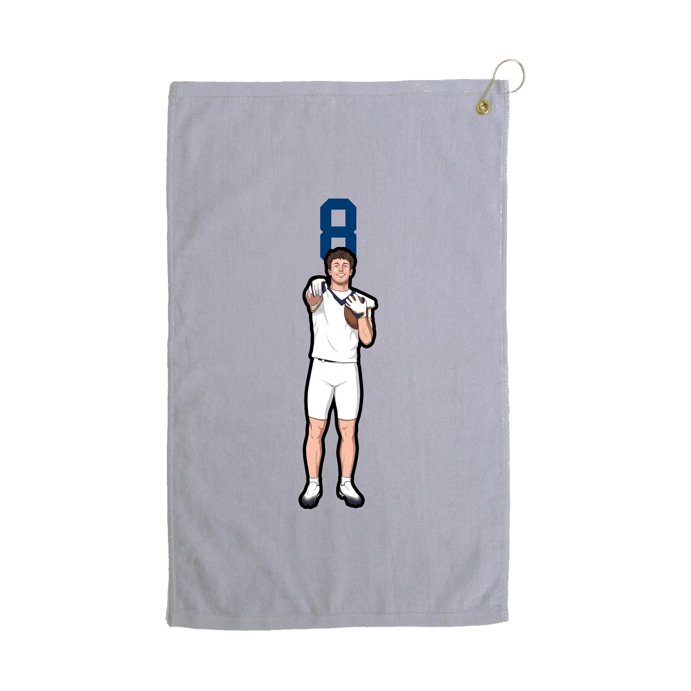 Golf Towel — Number Top in Grey