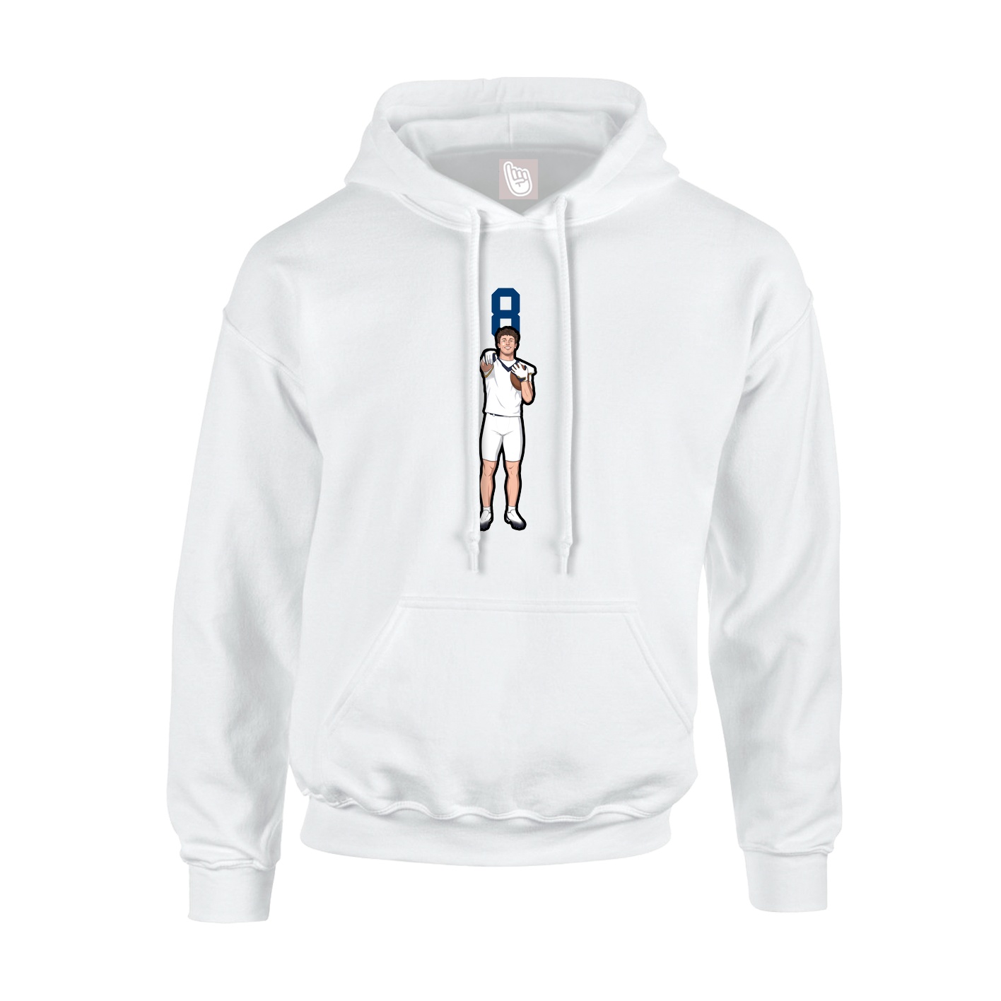 Youth Hoodie — Number Top in White
