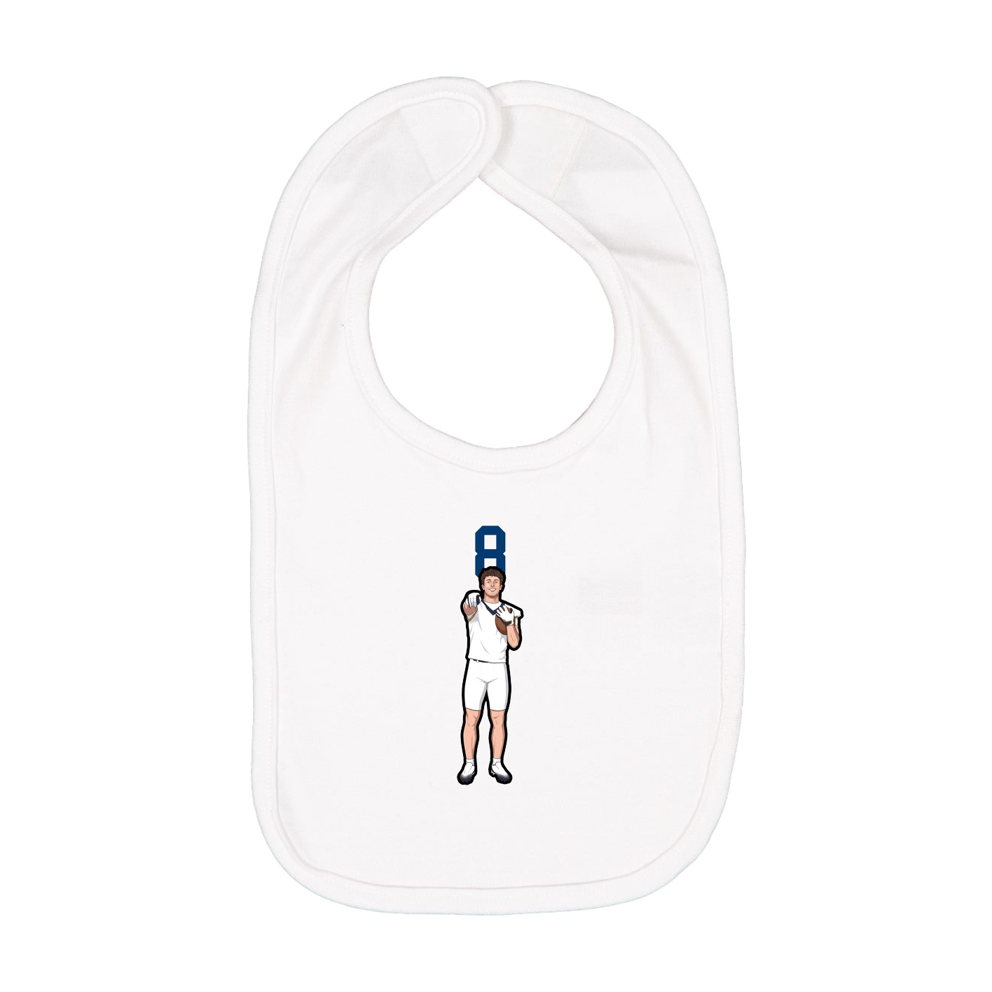 Infant Bib — Number Top in White