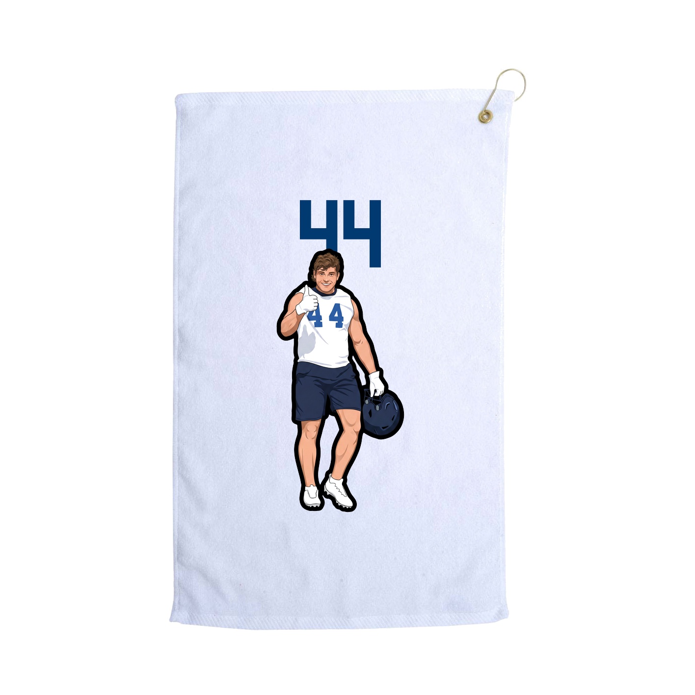 Golf Towel — Number Top in White