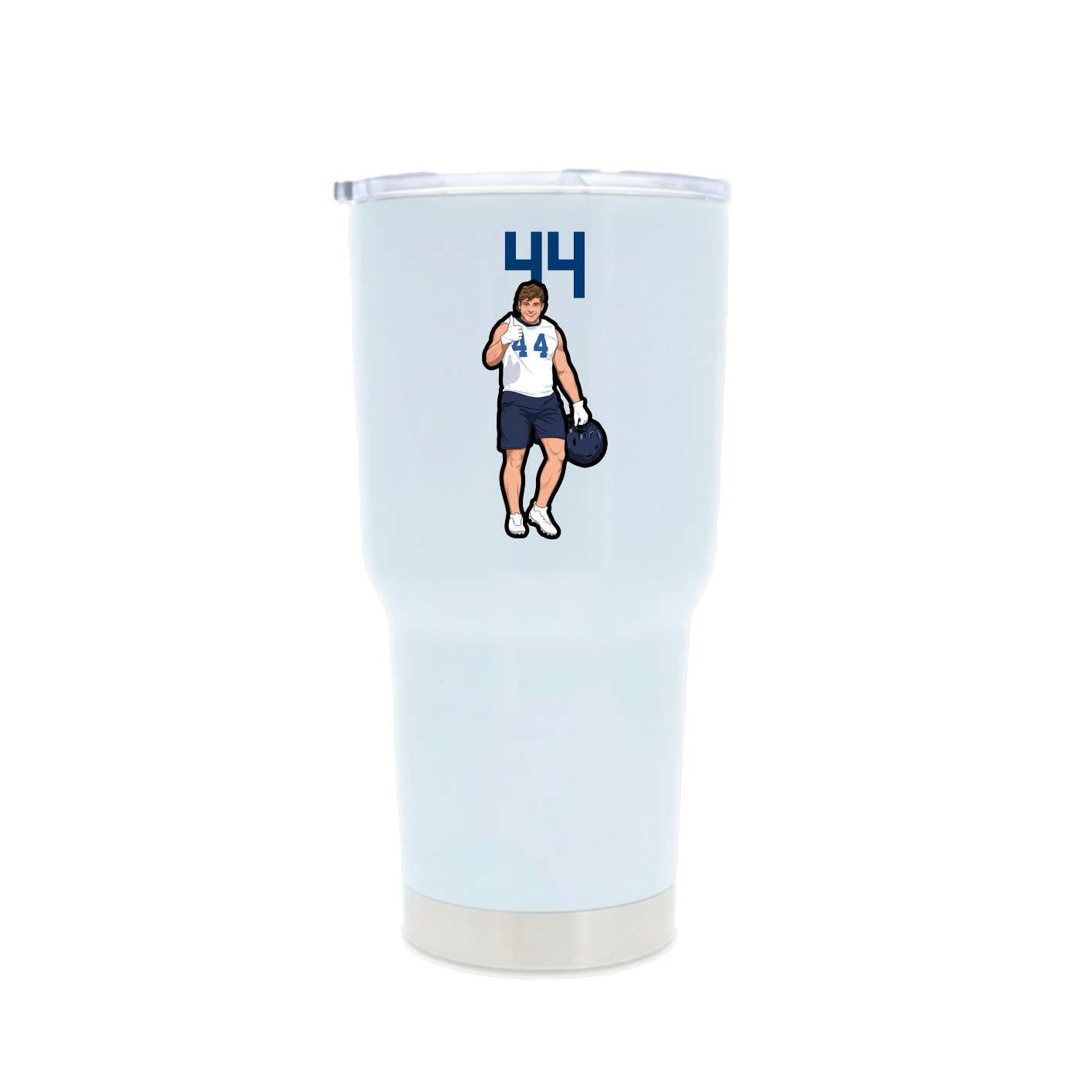 30oz Stainless Steel Tumbler — Number Top in White