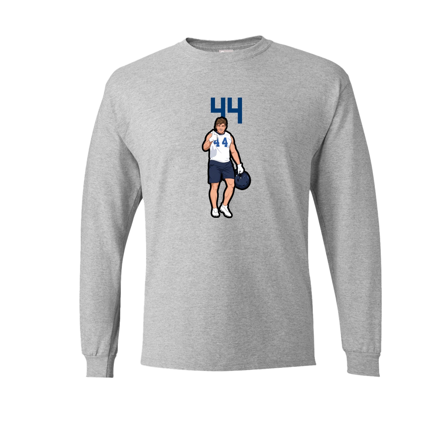 Long Sleeve Tee — Number Top in Grey