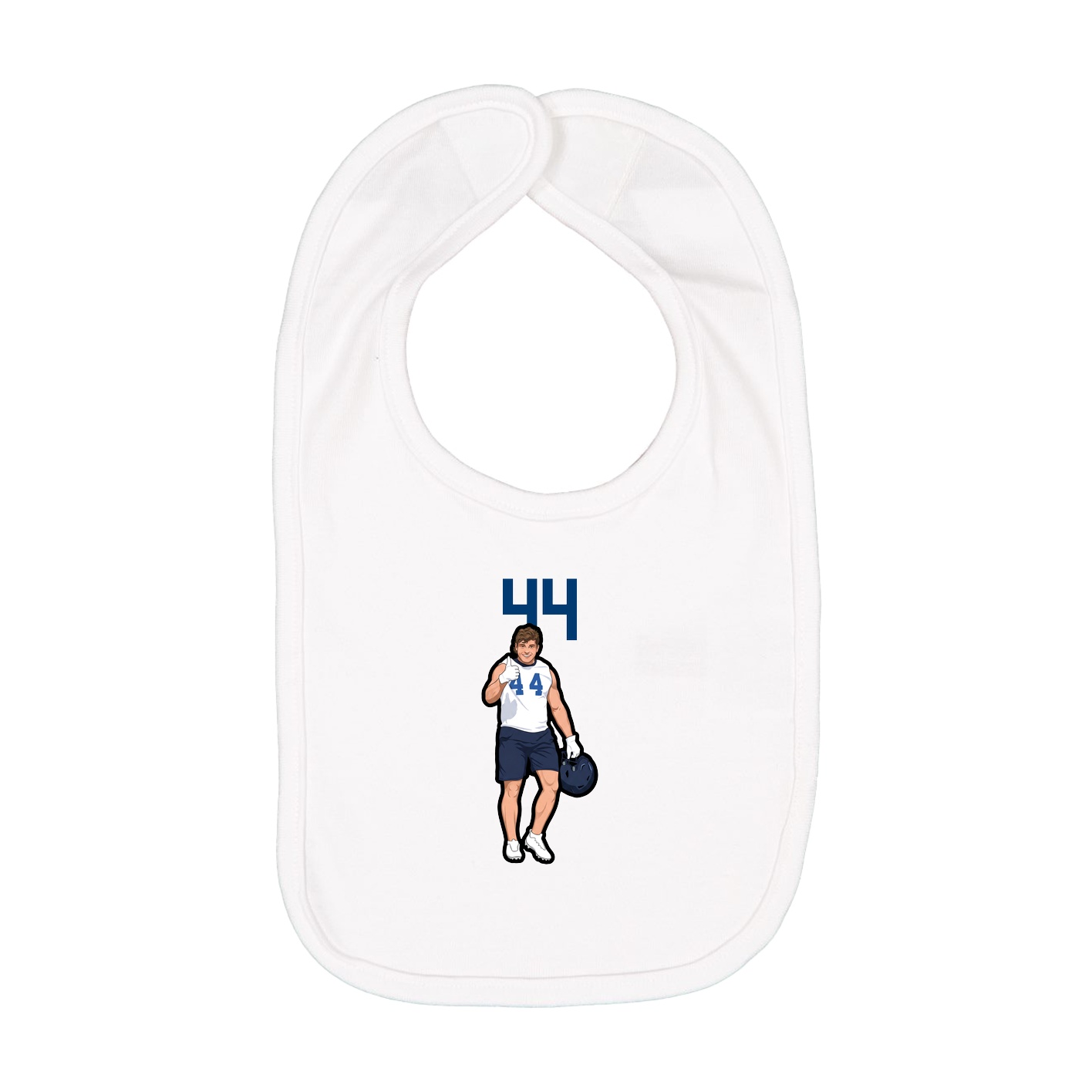 Infant Bib — Number Top in White