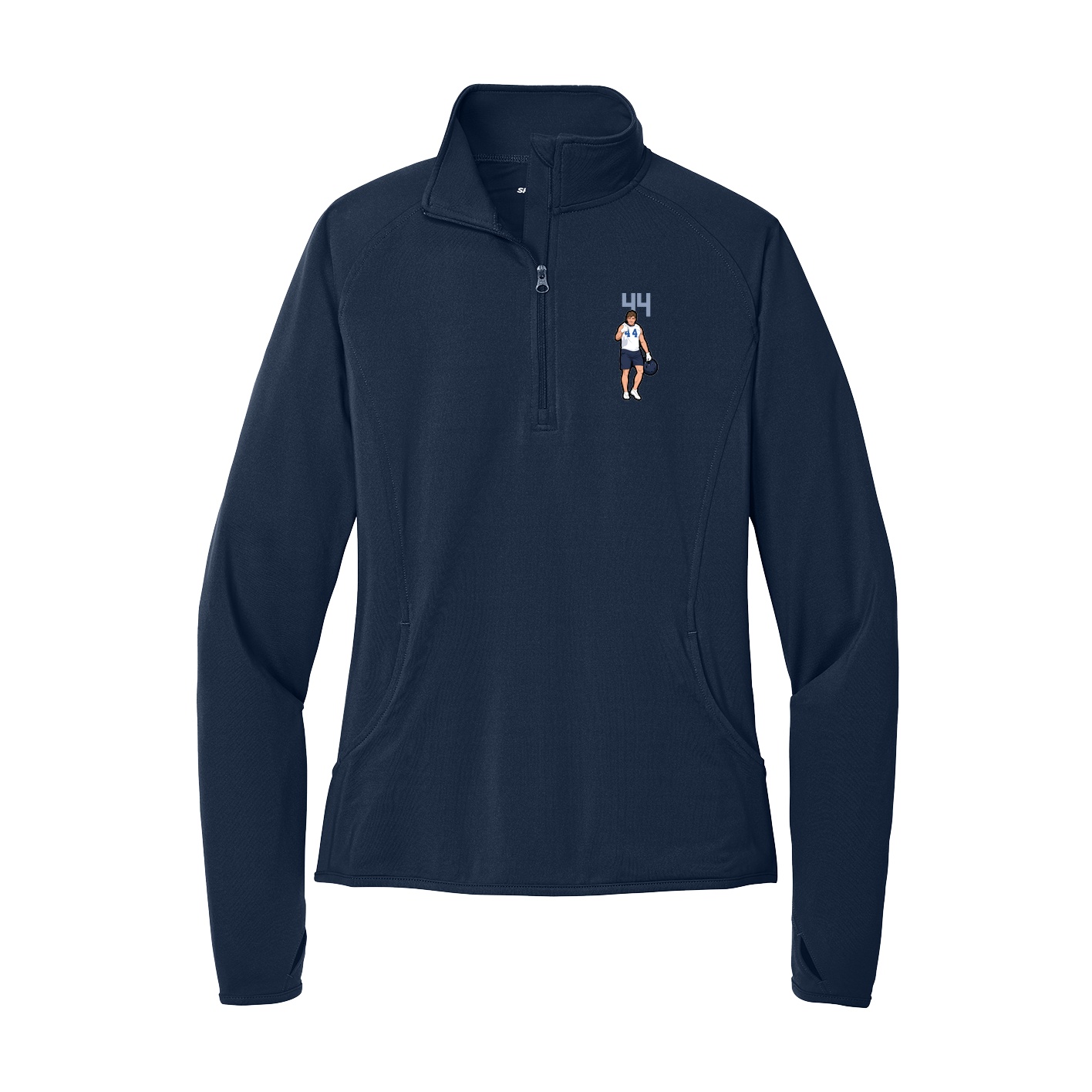 Women's Q-Zip Pullover — Number Top in Navy