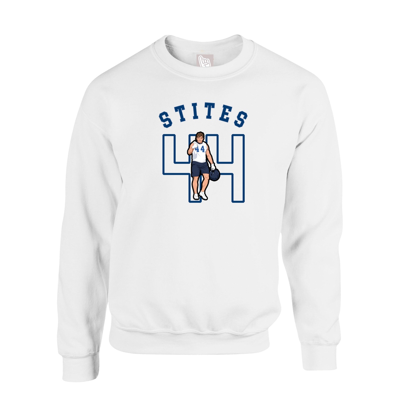 Fleece Crew — Shirsey Arch in White