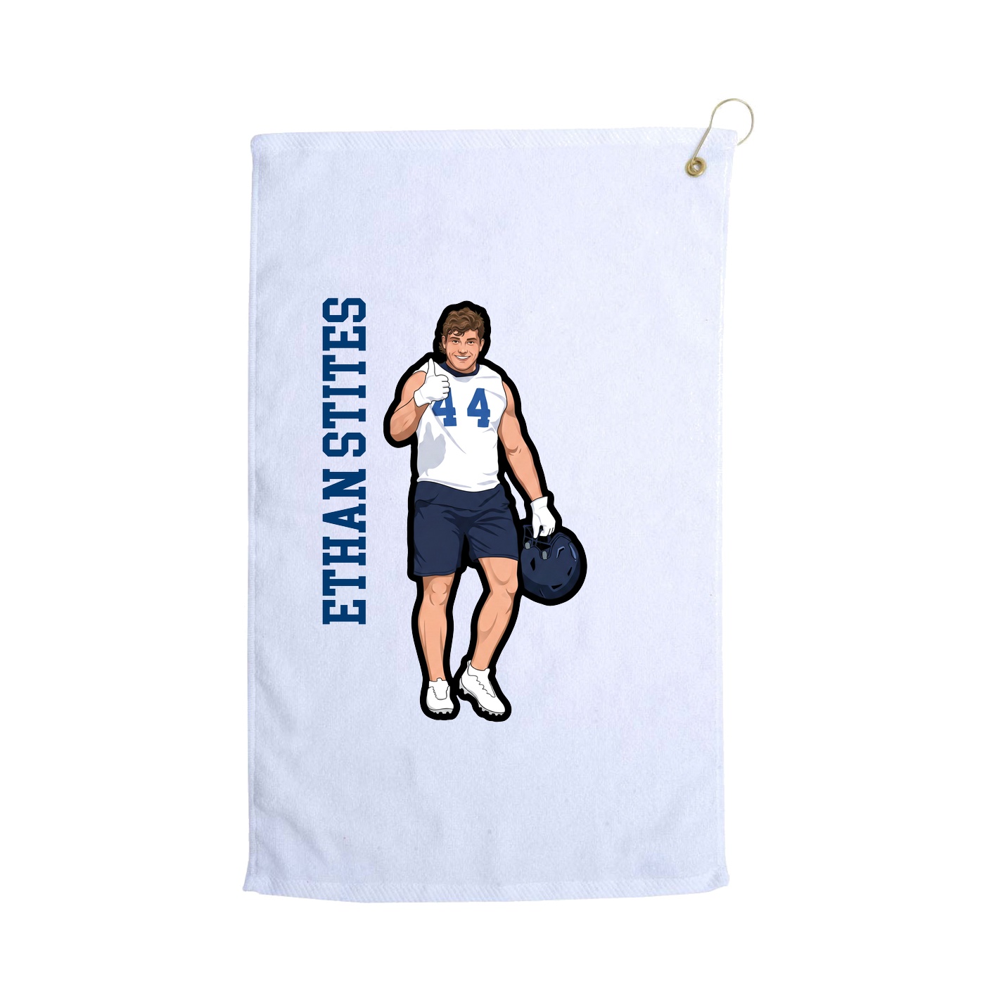 Golf Towel — Name Vertical in White