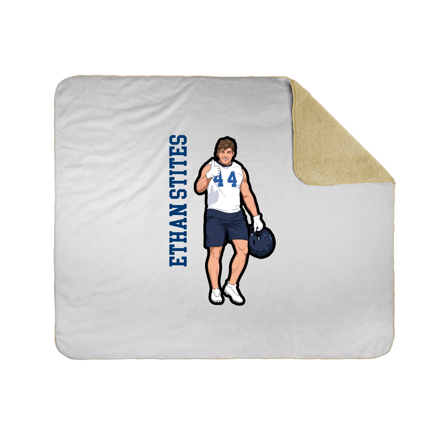 Throw Blanket — Name Vertical in White