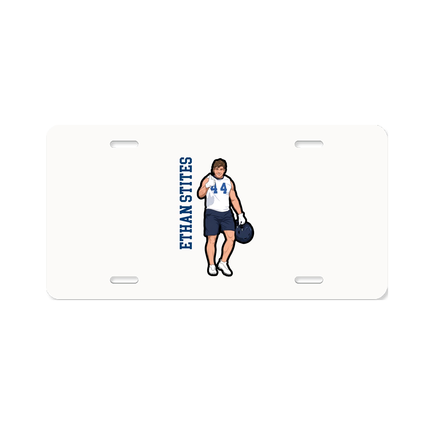License Plate — Name Vertical in Classic