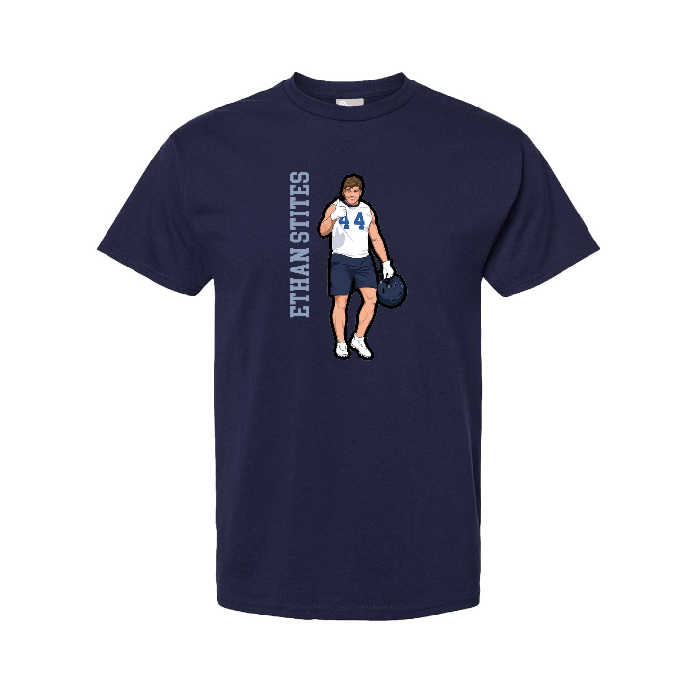 Tee — Name Vertical in Navy