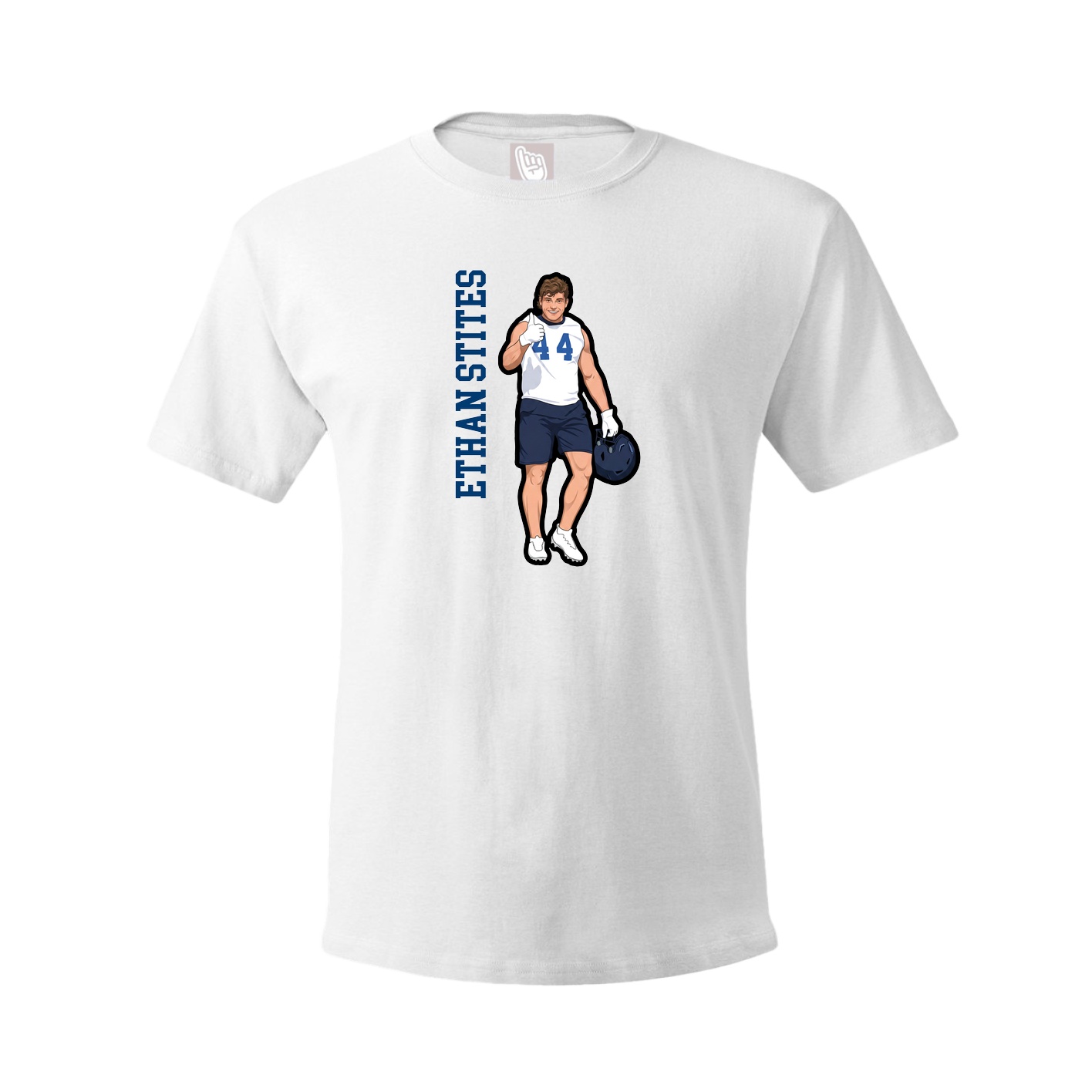 Tee — Name Vertical in White