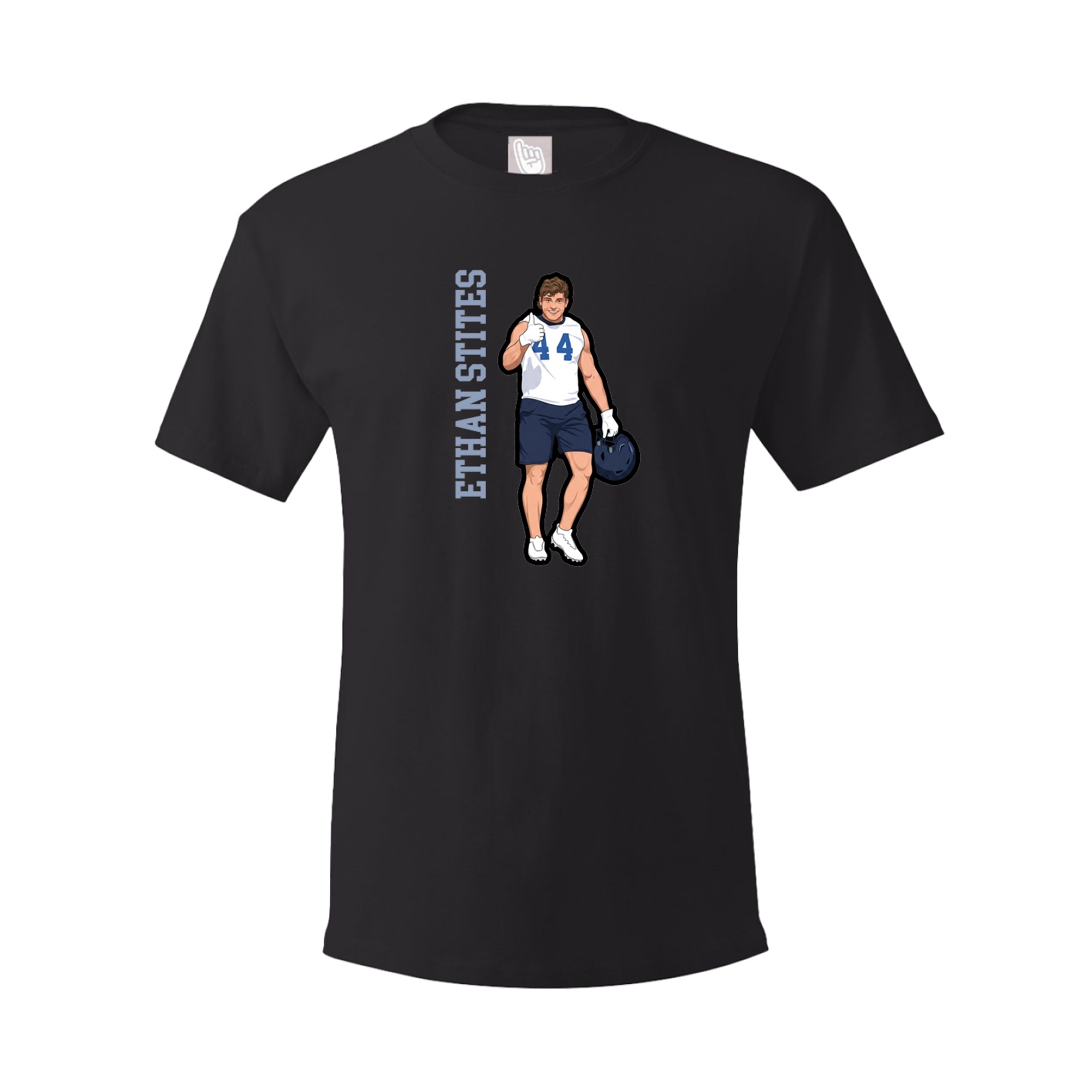 Youth Tee — Name Vertical in Black