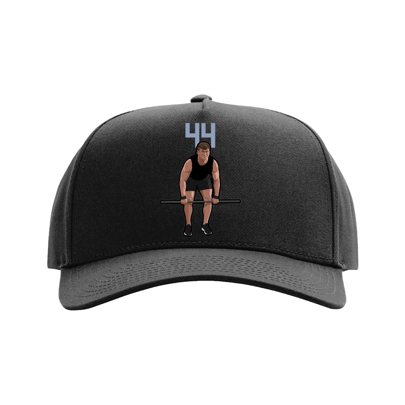 Full Fabric Five-Panel Champ Cap — Number Top in Black