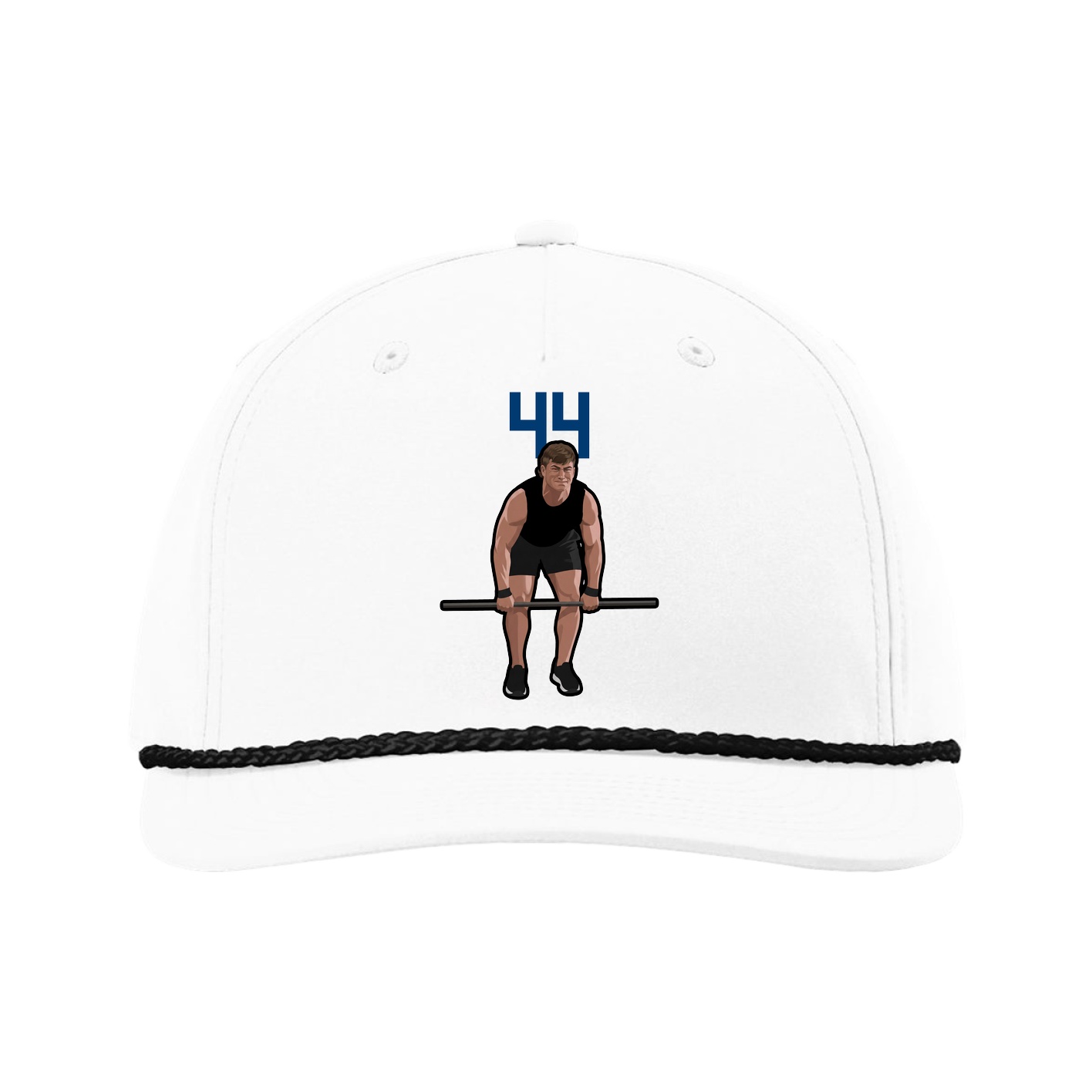 Five-Panel Classic Rope Cap — Number Top in White