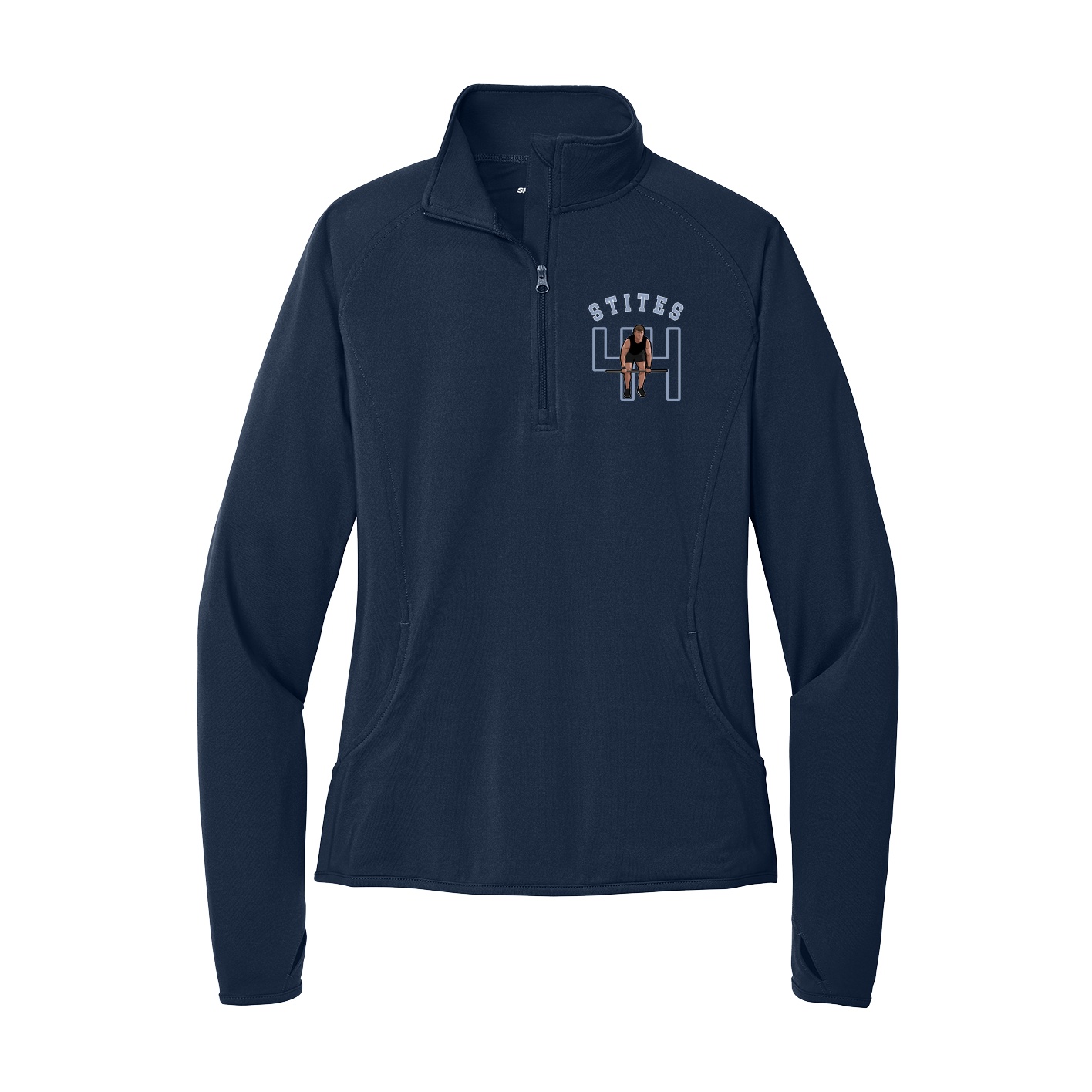 Women's Q-Zip Pullover — Shirsey Arch in Navy