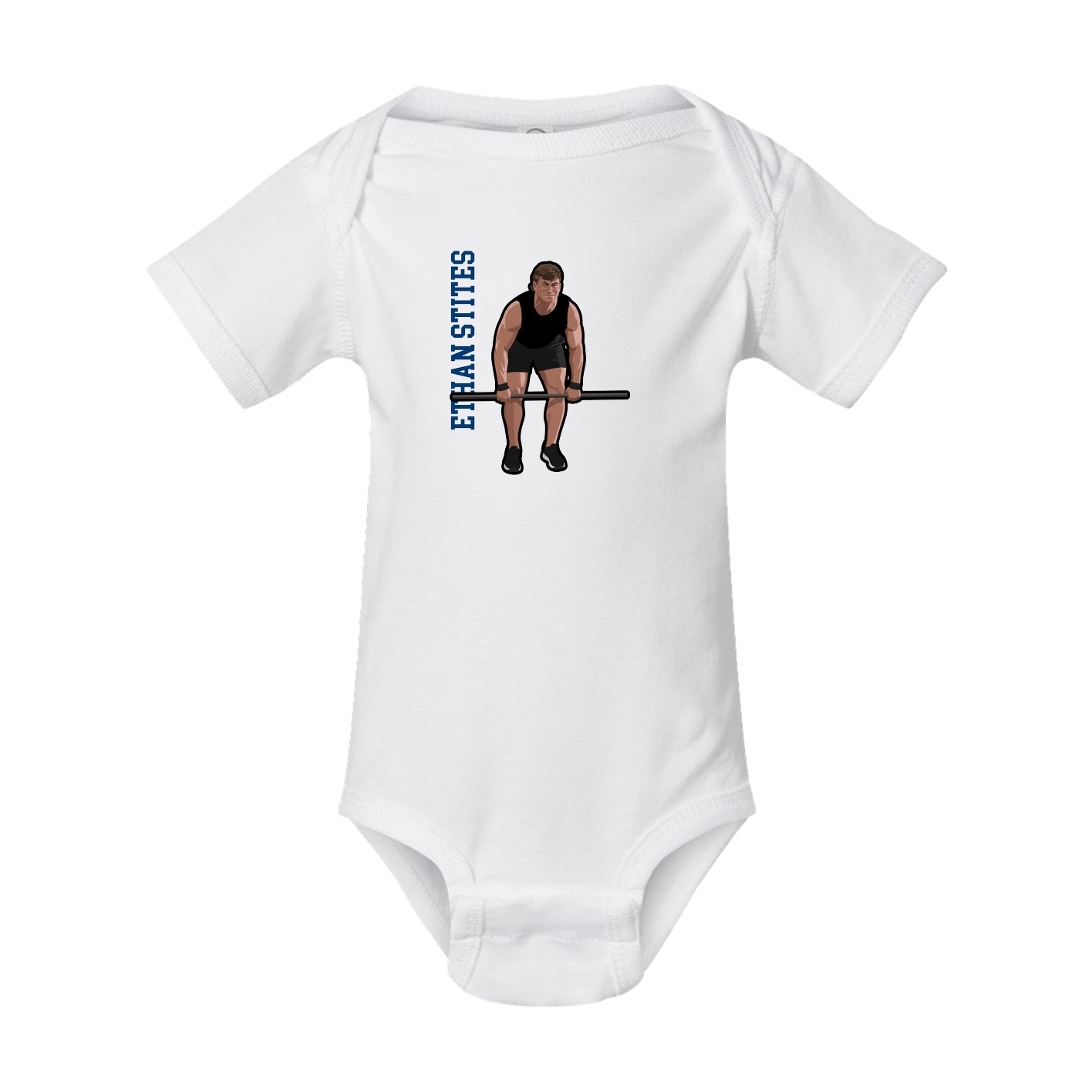 Baby Onesie — Name Vertical in White