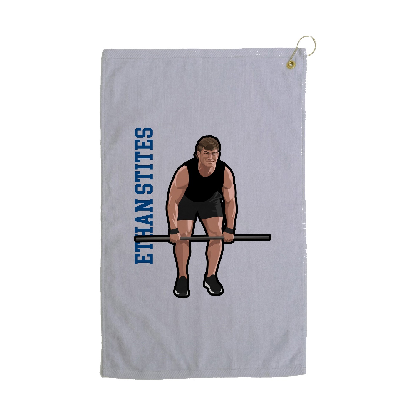 Golf Towel — Name Vertical in Grey