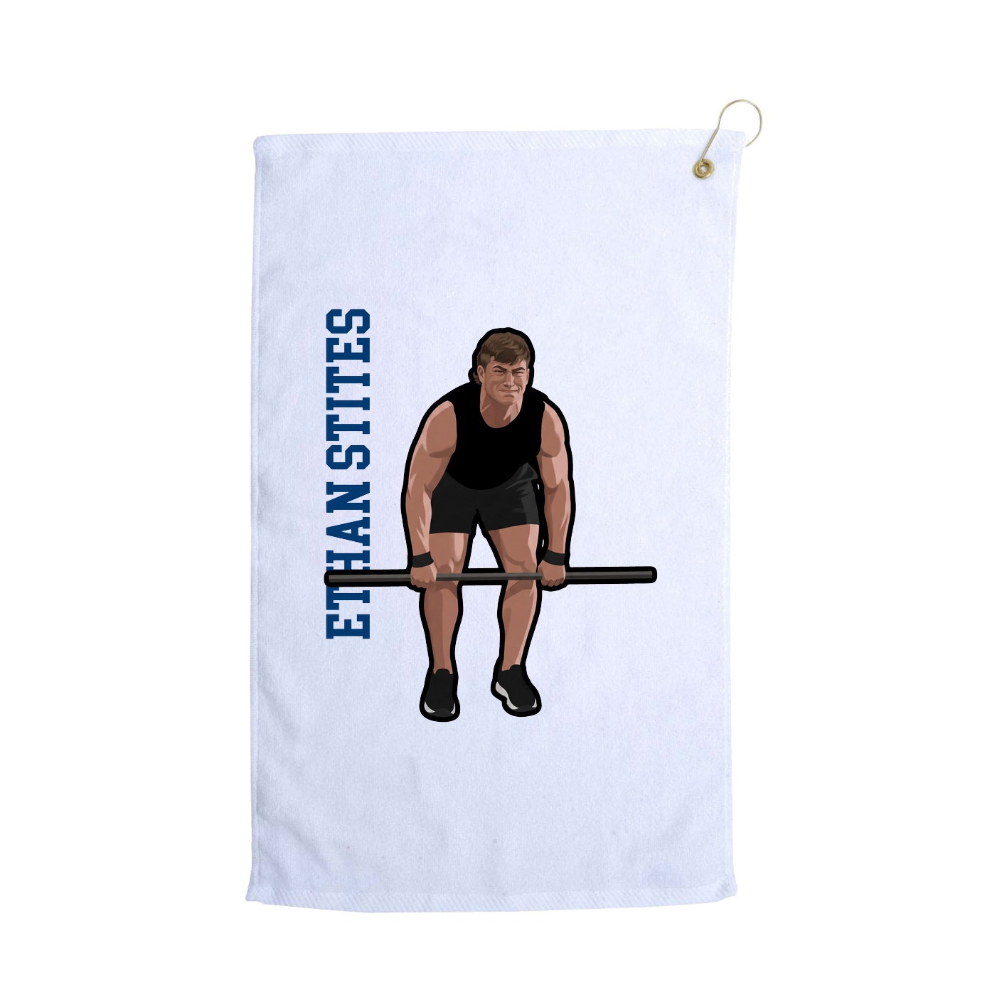 Golf Towel — Name Vertical in White