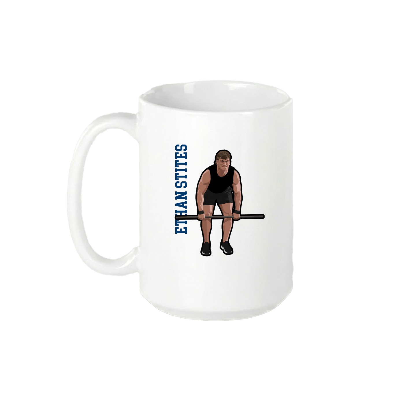 15oz Coffee Mug — Name Vertical in White